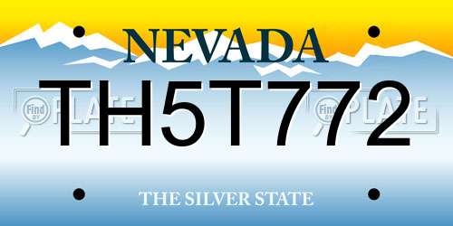 TH5T772 Nevada License Plate