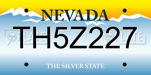 TH5Z227 Nevada License Plate