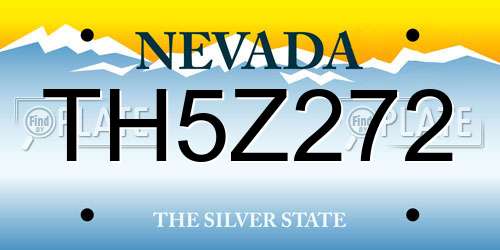 TH5Z272 Nevada License Plate
