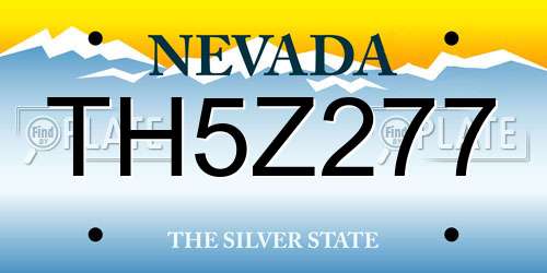 TH5Z277 Nevada License Plate