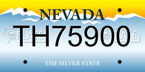 TH75900 Nevada License Plate