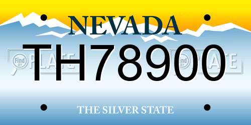 TH78900 Nevada License Plate