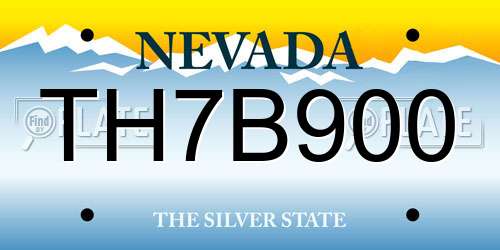 TH7B900 Nevada License Plate