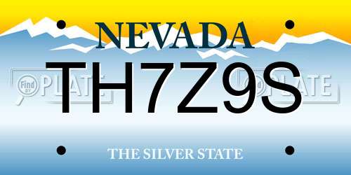 TH7Z9S Nevada License Plate
