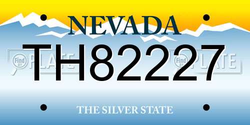 TH82227 Nevada License Plate