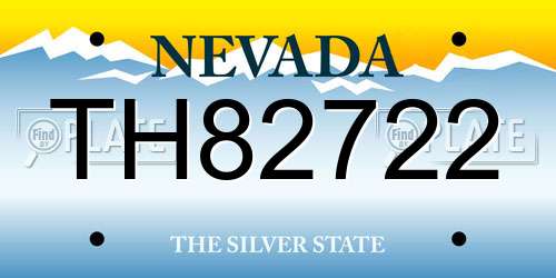 TH82722 Nevada License Plate