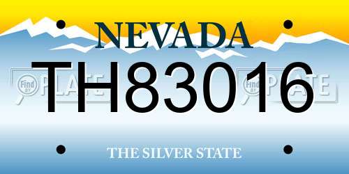 TH83016 Nevada License Plate