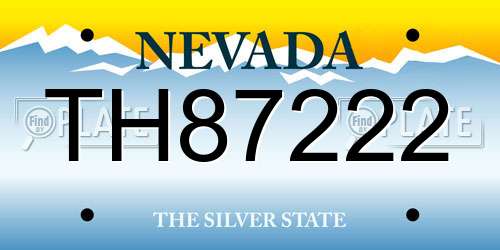 TH87222 Nevada License Plate