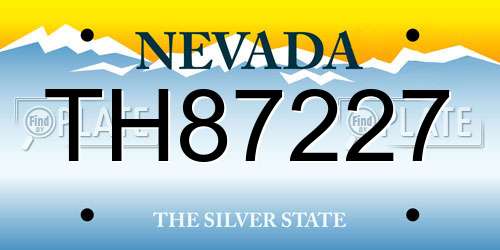 TH87227 Nevada License Plate