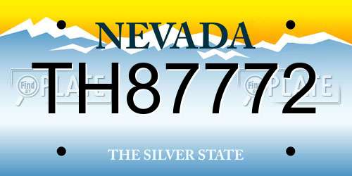 TH87772 Nevada License Plate