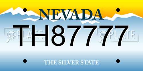 TH87777 Nevada License Plate