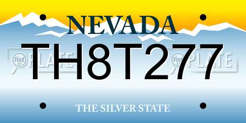 TH8T277 Nevada License Plate