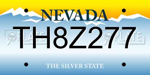 TH8Z277 Nevada License Plate