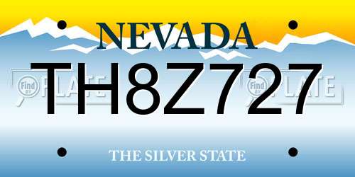 TH8Z727 Nevada License Plate