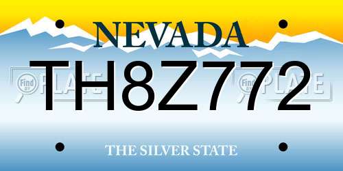 TH8Z772 Nevada License Plate