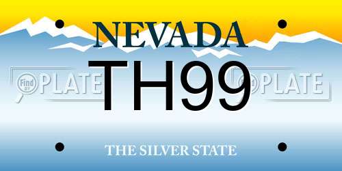 TH99 Nevada License Plate