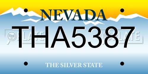 THA5387 Nevada License Plate