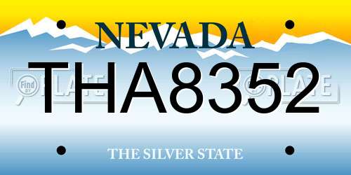 THA8352 Nevada License Plate