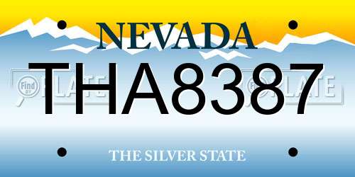 THA8387 Nevada License Plate