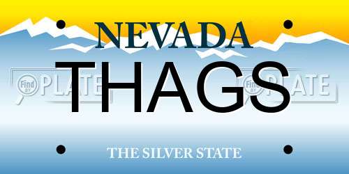 THAGS Nevada License Plate