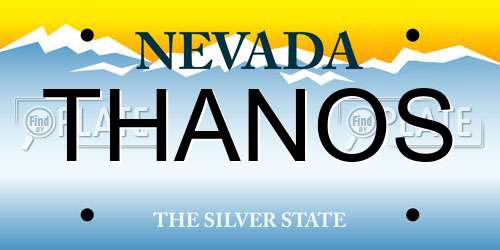 THANOS Nevada License Plate