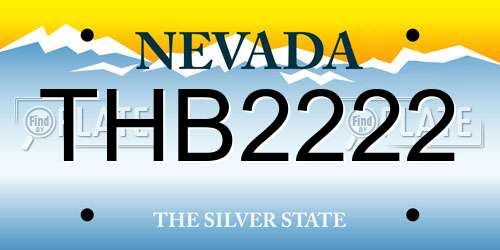 THB2222 Nevada License Plate