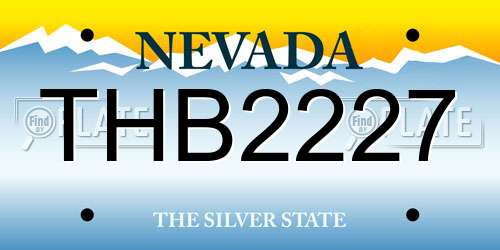 THB2227 Nevada License Plate