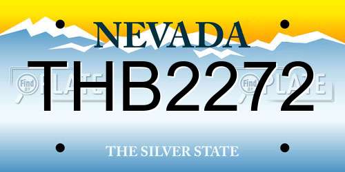 THB2272 Nevada License Plate