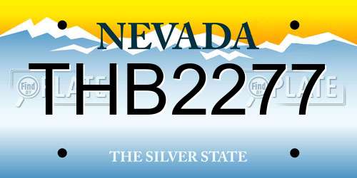 THB2277 Nevada License Plate