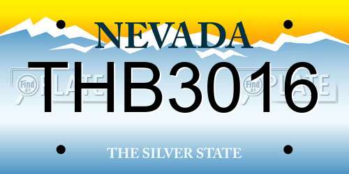 THB3016 Nevada License Plate