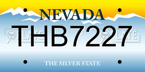 THB7227 Nevada License Plate