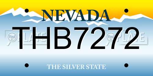 THB7272 Nevada License Plate