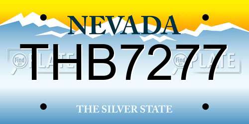 THB7277 Nevada License Plate