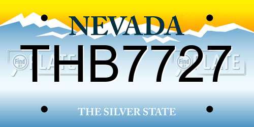 THB7727 Nevada License Plate