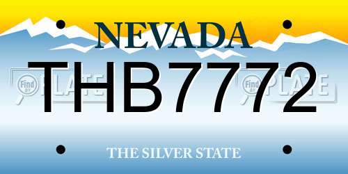 THB7772 Nevada License Plate