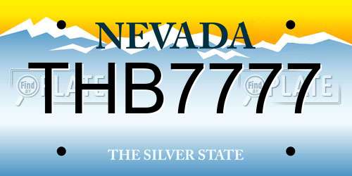 THB7777 Nevada License Plate