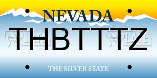 THBTTTZ Nevada License Plate