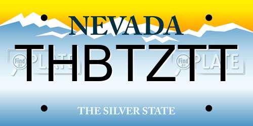THBTZTT Nevada License Plate