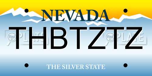 THBTZTZ Nevada License Plate