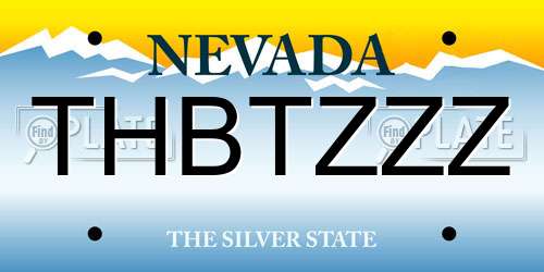 THBTZZZ Nevada License Plate