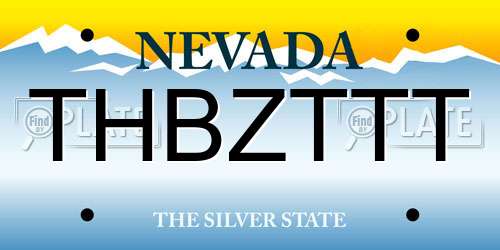 THBZTTT Nevada License Plate