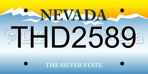 THD2589 Nevada License Plate