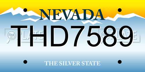 THD7589 Nevada License Plate