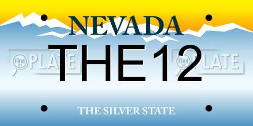 THE12 Nevada License Plate