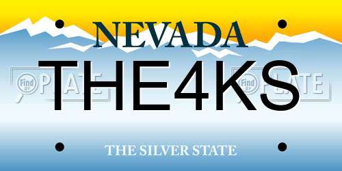 THE4KS Nevada License Plate
