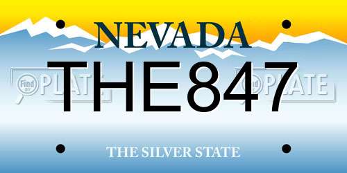 THE847 Nevada License Plate