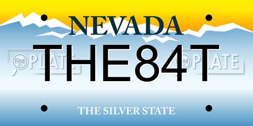 THE84T Nevada License Plate