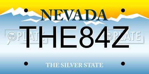 THE84Z Nevada License Plate