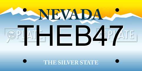 THEB47 Nevada License Plate