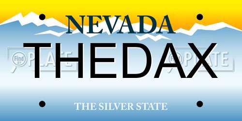 THEDAX Nevada License Plate